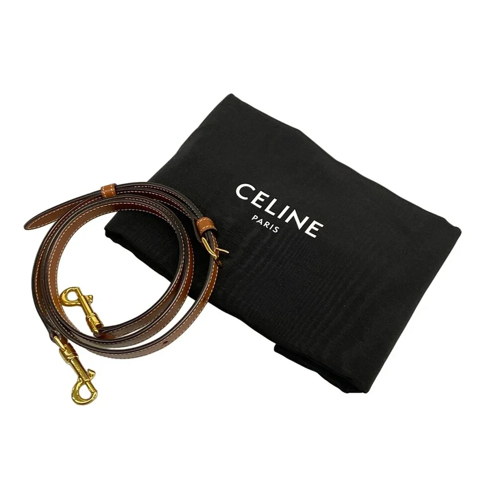 Celine Small Boston/Trionf Canvas Handbag 197582CAS.04LU Black Brown Triomphe